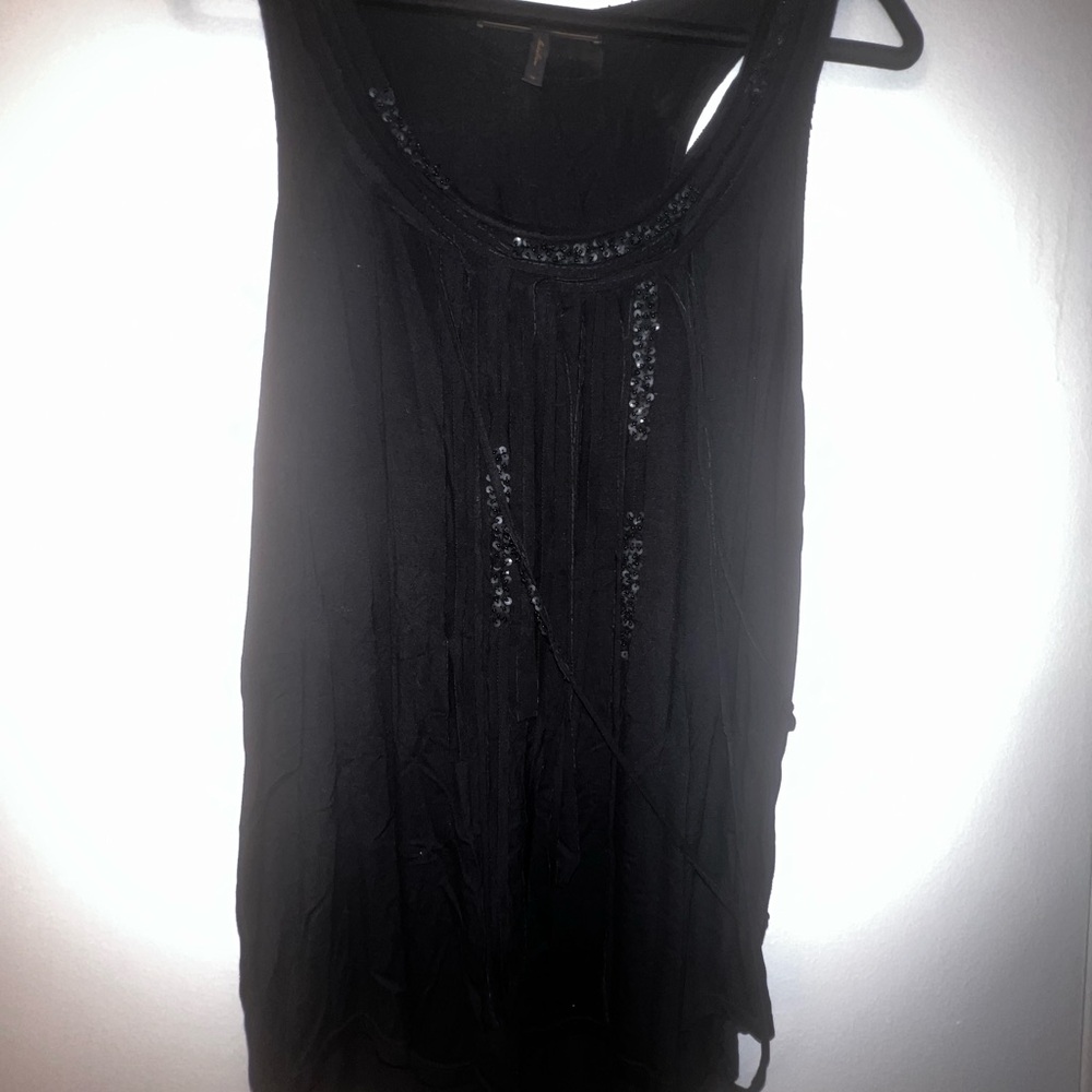 BCBGMaxAzria Black Embellished Tank Top